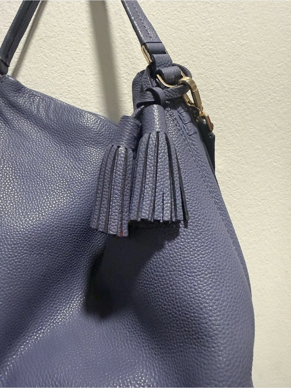 Kate Spade Pebbled Leather Hobo Shoulder Crossbody Bag Blue